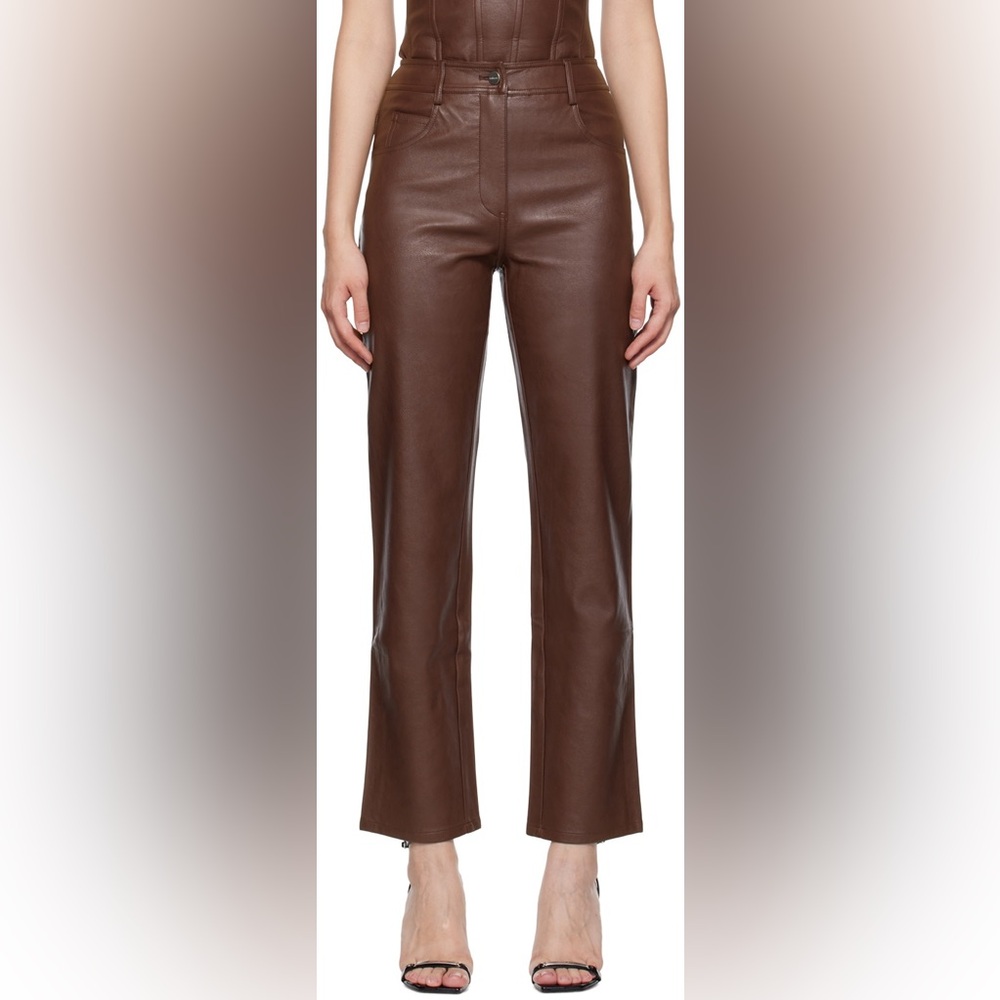Miaou Chocolate Leather Trousers